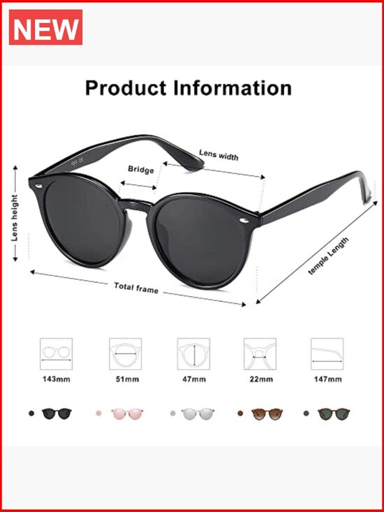 Retro Round Polarized Sunglasses Classic Vintage Sunnies